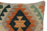 handmade Traditional Pillow Blue Rust Hand-Woven SQUARE 100% WOOL  Hand woven turkish pillow  PILLOW