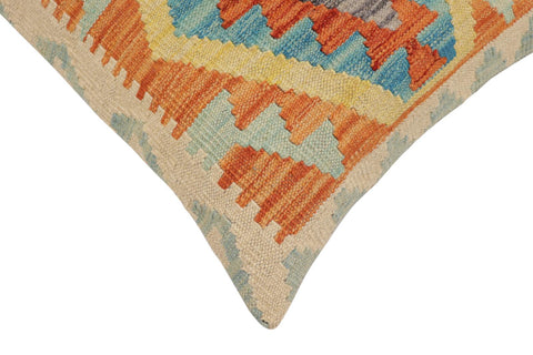 handmade Traditional Pillow Rust Blue Hand-Woven SQUARE 100% WOOL  Hand woven turkish pillow  PILLOW