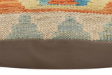 handmade Traditional Pillow Rust Blue Hand-Woven SQUARE 100% WOOL  Hand woven turkish pillow  PILLOW