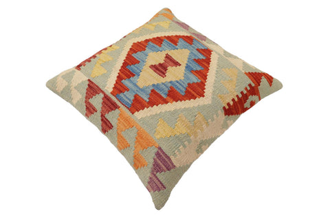 handmade Traditional Pillow Rust Blue Hand-Woven SQUARE 100% WOOL  Hand woven turkish pillow  PILLOW