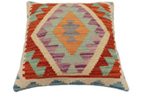 handmade Traditional Pillow Rust Beige Hand-Woven SQUARE 100% WOOL  Hand woven turkish pillow  PILLOW