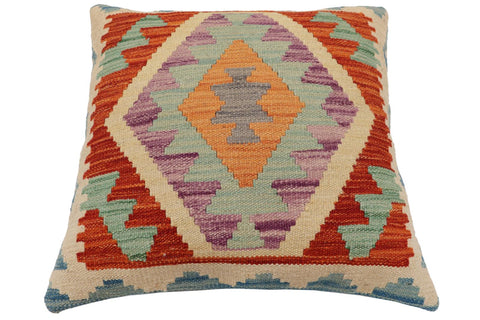 handmade Traditional Pillow Rust Beige Hand-Woven SQUARE 100% WOOL  Hand woven turkish pillow  PILLOW