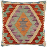 handmade Traditional Pillow Rust Beige Hand-Woven SQUARE 100% WOOL  Hand woven turkish pillow  PILLOW