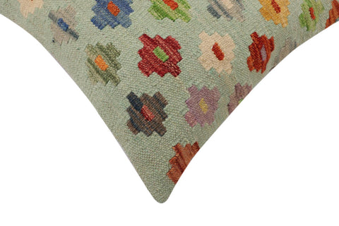 handmade Traditional Pillow Blue Rust Hand-Woven SQUARE 100% WOOL  Hand woven turkish pillow  PILLOW