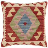handmade Traditional Pillow Red Beige Hand-Woven SQUARE 100% WOOL  Hand woven turkish pillow  PILLOW
