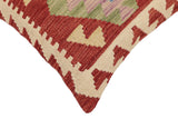 handmade Traditional Pillow Red Beige Hand-Woven SQUARE 100% WOOL  Hand woven turkish pillow  PILLOW