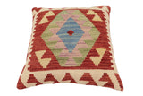 handmade Traditional Pillow Red Beige Hand-Woven SQUARE 100% WOOL  Hand woven turkish pillow  PILLOW
