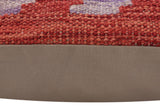 handmade Traditional Pillow Red Beige Hand-Woven SQUARE 100% WOOL  Hand woven turkish pillow  PILLOW