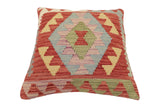 handmade Traditional Pillow Red Beige Hand-Woven SQUARE 100% WOOL  Hand woven turkish pillow  PILLOW