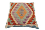 handmade Traditional Pillow Rust Blue Hand-Woven SQUARE 100% WOOL  Hand woven turkish pillow  PILLOW