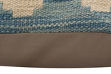 handmade Traditional Pillow Rust Blue Hand-Woven SQUARE 100% WOOL  Hand woven turkish pillow  PILLOW