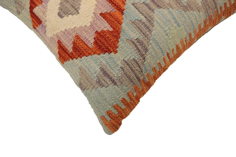 handmade Traditional Pillow Rust Blue Hand-Woven SQUARE 100% WOOL  Hand woven turkish pillow  PILLOW