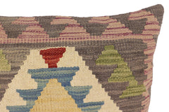 handmade Traditional Pillow Gray Blue Hand-Woven SQUARE 100% WOOL  Hand woven turkish pillow  PILLOW