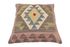 handmade Traditional Pillow Gray Blue Hand-Woven SQUARE 100% WOOL  Hand woven turkish pillow  PILLOW