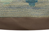 handmade Traditional Pillow Rust Blue Hand-Woven SQUARE 100% WOOL  Hand woven turkish pillow  PILLOW