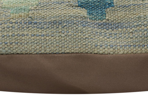 handmade Traditional Pillow Rust Blue Hand-Woven SQUARE 100% WOOL  Hand woven turkish pillow  PILLOW