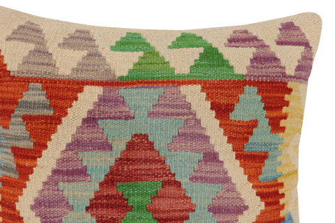 handmade Traditional Pillow Rust Blue Hand-Woven SQUARE 100% WOOL  Hand woven turkish pillow  PILLOW