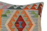 handmade Traditional Pillow Blue Rust Hand-Woven SQUARE 100% WOOL  Hand woven turkish pillow  PILLOW