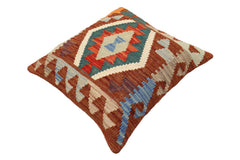handmade Traditional Pillow Brown Rust Hand-Woven SQUARE 100% WOOL  Hand woven turkish pillow  PILLOW