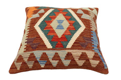 handmade Traditional Pillow Brown Rust Hand-Woven SQUARE 100% WOOL  Hand woven turkish pillow  PILLOW