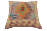 handmade Traditional Pillow Purple Blue Hand-Woven SQUARE 100% WOOL  Hand woven turkish pillow  PILLOW