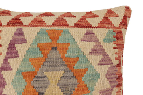handmade Traditional Pillow Red Blue Hand-Woven SQUARE 100% WOOL  Hand woven turkish pillow  2 x 2