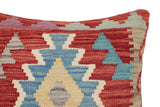handmade Traditional Pillow Red Blue Hand-Woven SQUARE 100% WOOL  Hand woven turkish pillow  PILLOW