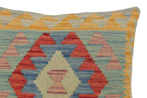 handmade Traditional Pillow Blue Red Hand-Woven SQUARE 100% WOOL  Hand woven turkish pillow  PILLOW