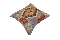 handmade Traditional Pillow Gray Rust Hand-Woven SQUARE 100% WOOL  Hand woven turkish pillow  PILLOW