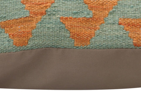 handmade Traditional Pillow Blue Gray Hand-Woven SQUARE 100% WOOL  Hand woven turkish pillow  PILLOW