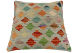 handmade Traditional Pillow Blue Rust Hand-Woven SQUARE 100% WOOL  Hand woven turkish pillow  PILLOW