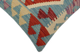 handmade Traditional Pillow Blue Rust Hand-Woven SQUARE 100% WOOL  Hand woven turkish pillow  PILLOW