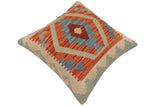 handmade Traditional Pillow Rust Blue Hand-Woven SQUARE 100% WOOL  Hand woven turkish pillow  PILLOW