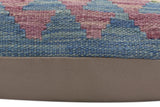 handmade Traditional Pillow Blue Rust Hand-Woven SQUARE 100% WOOL  Hand woven turkish pillow  PILLOW