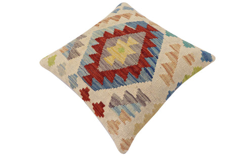 handmade Traditional Pillow Beige Rust Hand-Woven SQUARE 100% WOOL Hand woven turkish pillow2 x 2