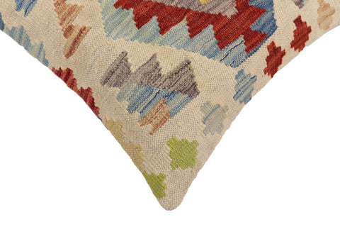 handmade Traditional Pillow Beige Rust Hand-Woven SQUARE 100% WOOL Hand woven turkish pillow2 x 2