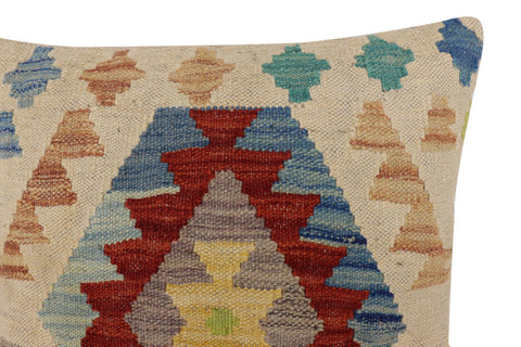 handmade Traditional Pillow Beige Rust Hand-Woven SQUARE 100% WOOL Hand woven turkish pillow2 x 2