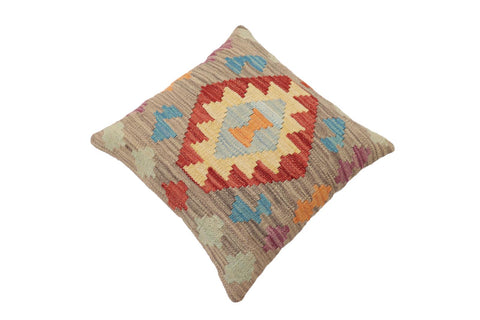 handmade Traditional Pillow Gray Red Hand-Woven SQUARE 100% WOOL Hand woven turkish pillow2 x 2
