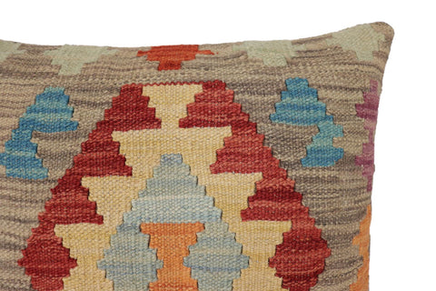 handmade Traditional Pillow Gray Red Hand-Woven SQUARE 100% WOOL Hand woven turkish pillow2 x 2