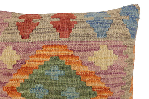 handmade Traditional Pillow Gray Red Hand-Woven SQUARE 100% WOOL Hand woven turkish pillow2 x 2
