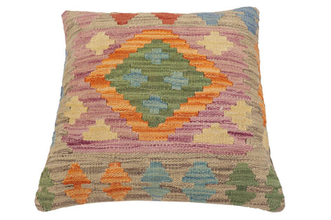 handmade Traditional Pillow Gray Red Hand-Woven SQUARE 100% WOOL Hand woven turkish pillow2 x 2