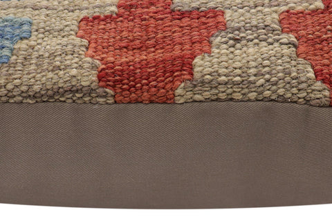 handmade Traditional Pillow Gray Red Hand-Woven SQUARE 100% WOOL Hand woven turkish pillow2 x 2