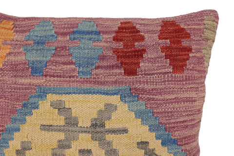 handmade Traditional Pillow Blue Red Hand-Woven SQUARE 100% WOOL Hand woven turkish pillow2 x 2