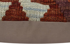 handmade Traditional Pillow Rust Blue Hand-Woven SQUARE 100% WOOL Hand woven turkish pillow2' x 2'