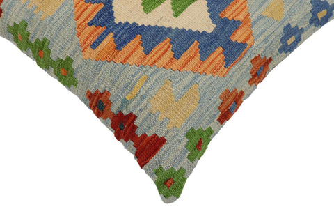 handmade Traditional Pillow Blue Rust Hand-Woven SQUARE 100% WOOL Hand woven turkish pillow2 x 2