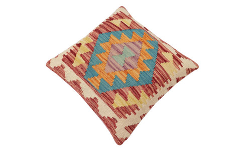 handmade Traditional Pillow Red Blue Hand-Woven SQUARE 100% WOOL Hand woven turkish pillow2 x 2