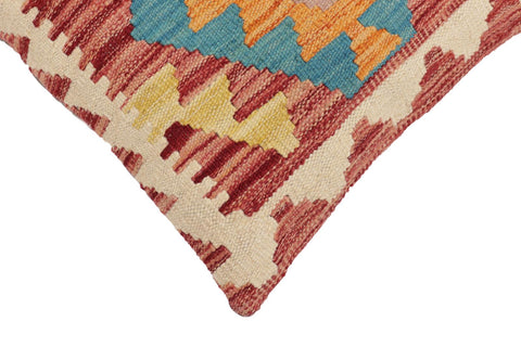 handmade Traditional Pillow Red Blue Hand-Woven SQUARE 100% WOOL Hand woven turkish pillow2 x 2