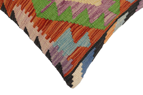 handmade Traditional Pillow Rust Blue Hand-Woven SQUARE 100% WOOL Hand woven turkish pillow2 x 2