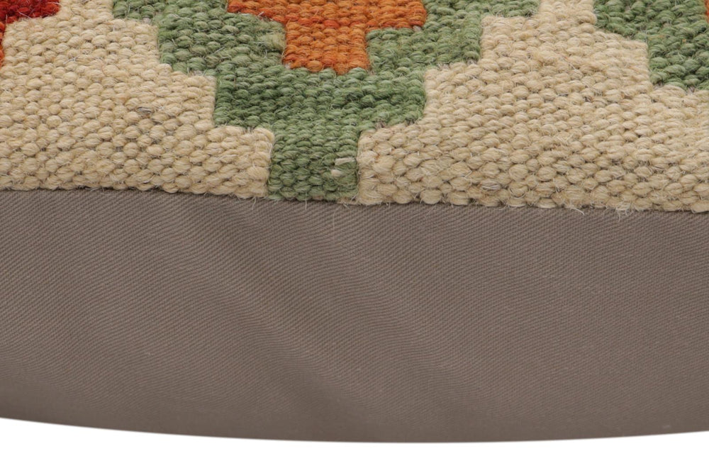 handmade Traditional Pillow Blue Beige Hand-Woven SQUARE 100% WOOL Hand woven turkish pillow2' x 2'