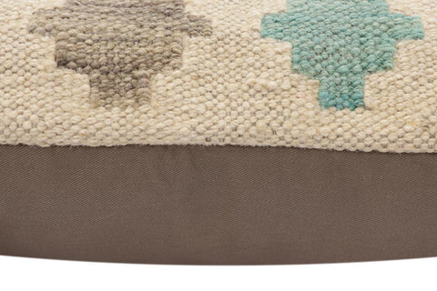 handmade Traditional Pillow Beige Rust Hand-Woven SQUARE 100% WOOL Hand woven turkish pillow2 x 2